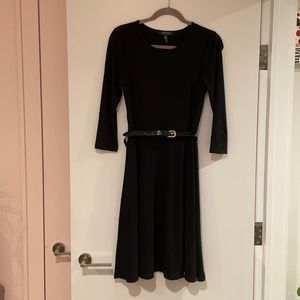 Lauren by Ralph Lauren Black Belted dress